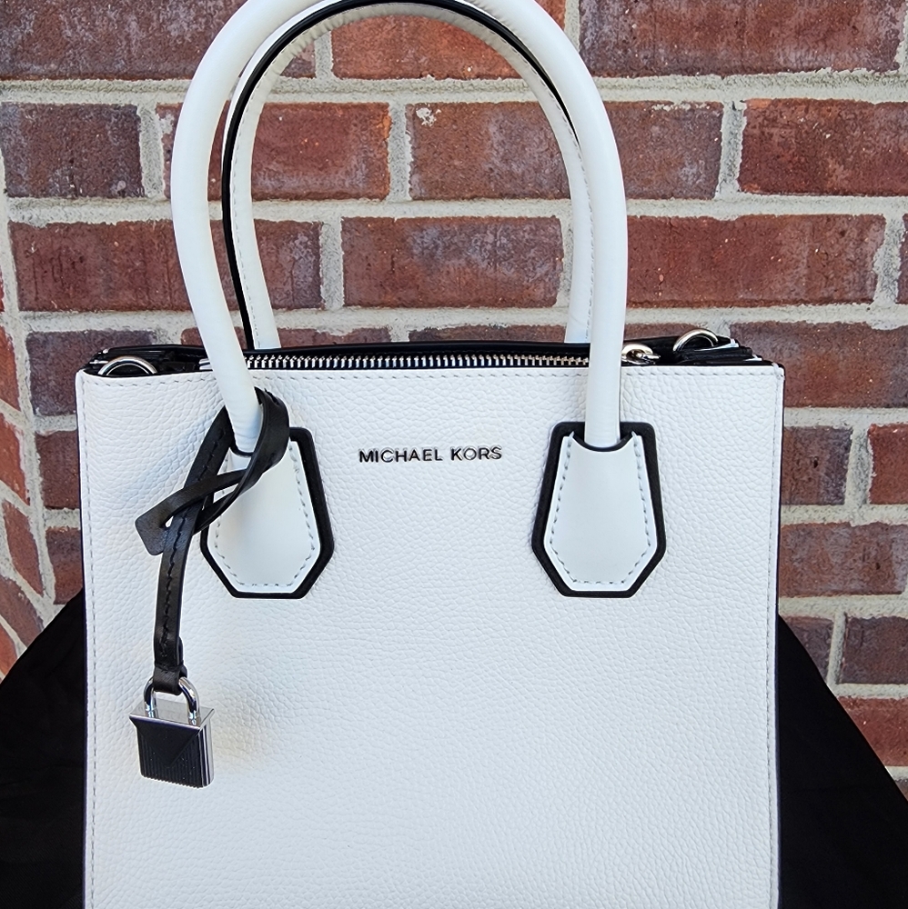 Michael Kors White Leather Tote Bag